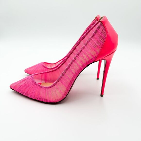 Christian Louboutin Pink Follie Draperia Mesh Pump Heels EU 40.5 US 10.5 - Picture 5 of 11